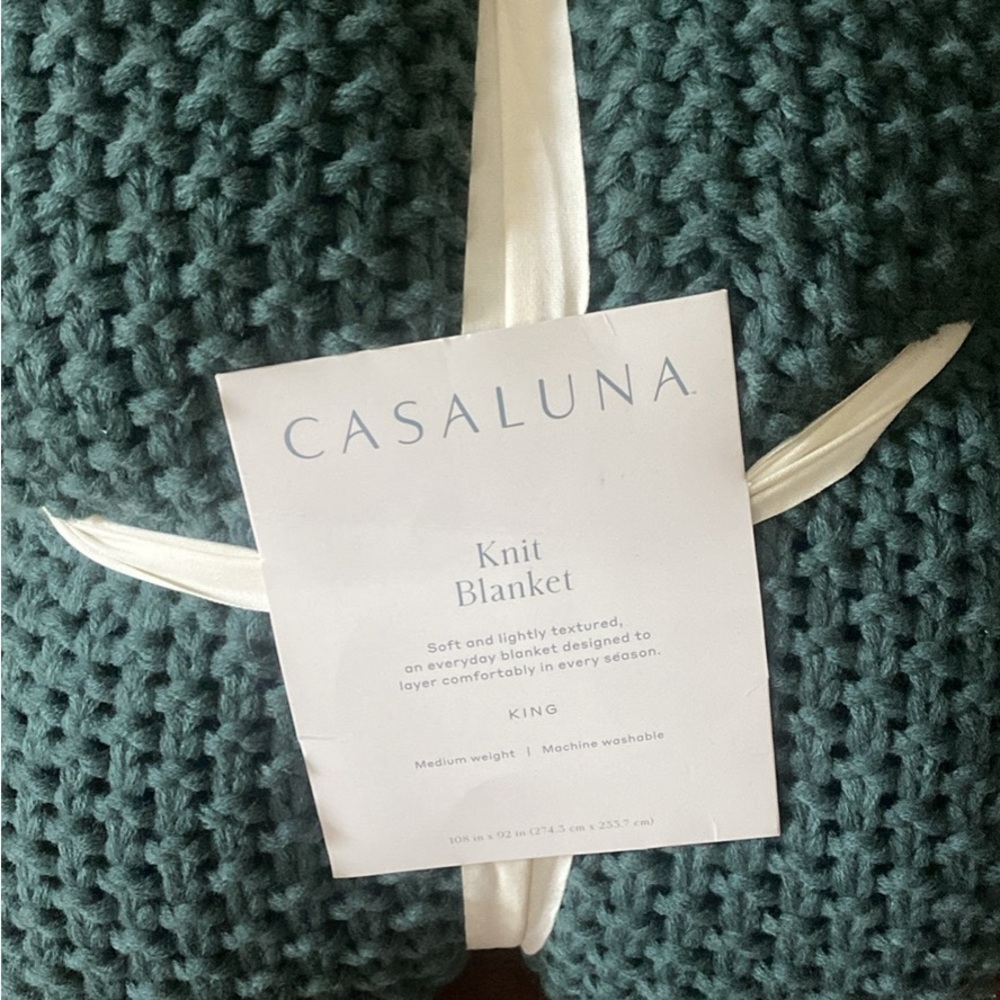 Casaluna King Size Knit Blanket -Teal